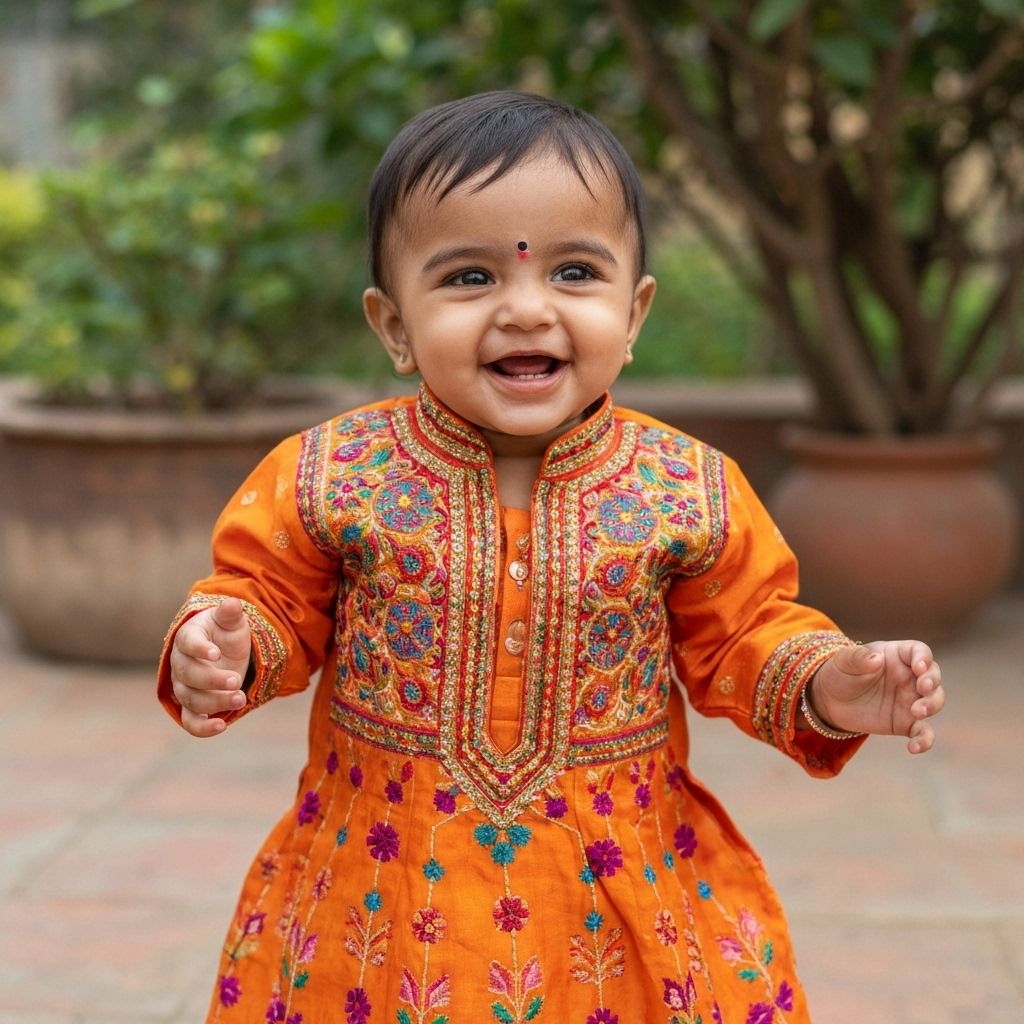 Toddler in ethnic dress